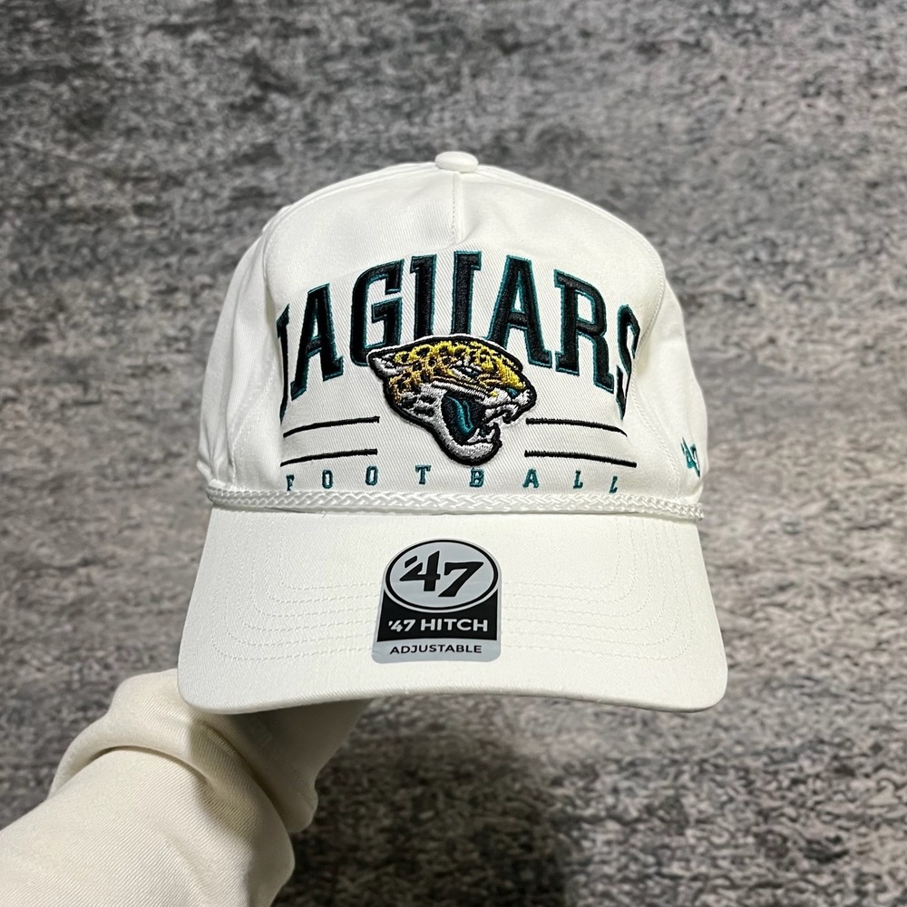 NWT Jacksonville Jaguars '47 Stitch Snapback Hat White NFL Embroidered Logo Cap